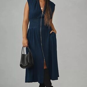 Anthropologie - The Tommie Zip-Front Midi Dress NWT